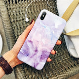 Moskado Phone Case For iPhone 6 6s 7 8 Plus Luxury Glossy Granite Stone Marble Texture Cover For iPhone 11 Pro X XS Max XR Shell