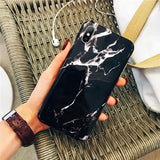 Moskado Phone Case For iPhone 6 6s 7 8 Plus Luxury Glossy Granite Stone Marble Texture Cover For iPhone 11 Pro X XS Max XR Shell
