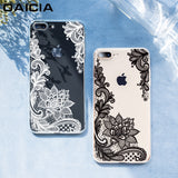 Luxury Silicone Phone Case For iPhone 8 7 6 6s Plus 5s Cases 3D Lace Flower Girl Soft TPU Back Cover For iPhone X XS Max XR Case