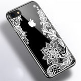 Luxury Silicone Phone Case For iPhone 8 7 6 6s Plus 5s Cases 3D Lace Flower Girl Soft TPU Back Cover For iPhone X XS Max XR Case