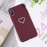 Lovebay Lovely Phone Case For iPhone 6 6s 7 8 Plus X XR XS Max Cute Cartoon Simple Love Heart Soft TPU For iPhone X Phone Case