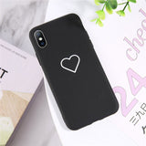 Lovebay Lovely Phone Case For iPhone 6 6s 7 8 Plus X XR XS Max Cute Cartoon Simple Love Heart Soft TPU For iPhone X Phone Case