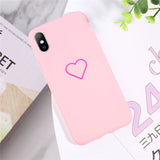 Lovebay Lovely Phone Case For iPhone 6 6s 7 8 Plus X XR XS Max Cute Cartoon Simple Love Heart Soft TPU For iPhone X Phone Case