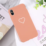 Lovebay Lovely Phone Case For iPhone 6 6s 7 8 Plus X XR XS Max Cute Cartoon Simple Love Heart Soft TPU For iPhone X Phone Case