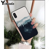 Yinuoda Palm tree leaf mountain white smoke TPU Soft Silicone Phone Case for iPhone 8 7 6 6S Plus X XS MAX 5 5S SE XR Cover