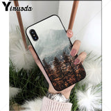Yinuoda Palm tree leaf mountain white smoke TPU Soft Silicone Phone Case for iPhone 8 7 6 6S Plus X XS MAX 5 5S SE XR Cover