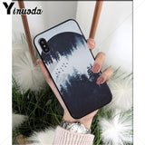 Yinuoda Palm tree leaf mountain white smoke TPU Soft Silicone Phone Case for iPhone 8 7 6 6S Plus X XS MAX 5 5S SE XR Cover