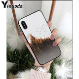 Yinuoda Palm tree leaf mountain white smoke TPU Soft Silicone Phone Case for iPhone 8 7 6 6S Plus X XS MAX 5 5S SE XR Cover