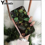 Yinuoda Palm tree leaf mountain white smoke TPU Soft Silicone Phone Case for iPhone 8 7 6 6S Plus X XS MAX 5 5S SE XR Cover
