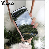 Yinuoda Palm tree leaf mountain white smoke TPU Soft Silicone Phone Case for iPhone 8 7 6 6S Plus X XS MAX 5 5S SE XR Cover