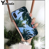 Yinuoda Palm tree leaf mountain white smoke TPU Soft Silicone Phone Case for iPhone 8 7 6 6S Plus X XS MAX 5 5S SE XR Cover