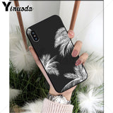 Yinuoda Palm tree leaf mountain white smoke TPU Soft Silicone Phone Case for iPhone 8 7 6 6S Plus X XS MAX 5 5S SE XR Cover