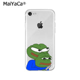 MaiYaCa Sad Frog pepe meme TPU Soft High Quality Phone Case for iPhone X XS MAX 6 6S 7 7plus 8 8Plus 5 5S XR