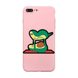 Cute Phone Case Coque For iPhone XR 6 6S Plus X 5 SE Plus Case Cartoon Summer Fruit Avocado Pink Phone Cover For iPhone 8 7 Plus