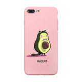 Cute Phone Case Coque For iPhone XR 6 6S Plus X 5 SE Plus Case Cartoon Summer Fruit Avocado Pink Phone Cover For iPhone 8 7 Plus