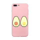 Cute Phone Case Coque For iPhone XR 6 6S Plus X 5 SE Plus Case Cartoon Summer Fruit Avocado Pink Phone Cover For iPhone 8 7 Plus