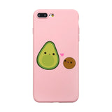 Cute Phone Case Coque For iPhone XR 6 6S Plus X 5 SE Plus Case Cartoon Summer Fruit Avocado Pink Phone Cover For iPhone 8 7 Plus