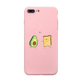 Cute Phone Case Coque For iPhone XR 6 6S Plus X 5 SE Plus Case Cartoon Summer Fruit Avocado Pink Phone Cover For iPhone 8 7 Plus