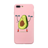 Cute Phone Case Coque For iPhone XR 6 6S Plus X 5 SE Plus Case Cartoon Summer Fruit Avocado Pink Phone Cover For iPhone 8 7 Plus