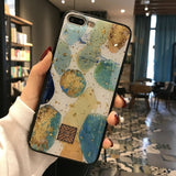 Glitter Gold Marble Case For iPhone X XS Max XR 7 Soft TPU Granite Geometry Cover For iPhone 7 8 6 6s Plus Cover Phone Case