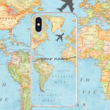 Personalized Custom Name World Map Crown Heart Soft Clear Phone Case For iPhone 6 6S 7 8 Plus X XS 11 Pro max Huaiwei P10 20 30