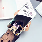 BSLIUFANG Popular Cartoon Silicone Soft Case For iPhone X XS Max XR TPU Lovely Mirror Cover case for iPhone 7 8 6 6S Plus Cases