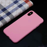 HKGK Luxury Soft Back Matte Color Cases for iPhone 7 plus 8 6 6s X XS max XR 5 5s SE Case Shockproof TPU Silicone Back Cover