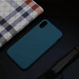 HKGK Luxury Soft Back Matte Color Cases for iPhone 7 plus 8 6 6s X XS max XR 5 5s SE Case Shockproof TPU Silicone Back Cover