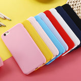 Fashion Soft Back Matte Color Cases for Iphone 7 6 6s 8Plus Pure Solid MATTE Silicon Case for IPhone Xs Max Xr X Cover Thickened