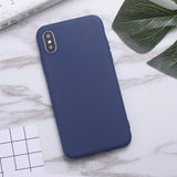 Fashion Soft Back Matte Color Cases for Iphone 7 6 6s 8Plus Pure Solid MATTE Silicon Case for IPhone Xs Max Xr X Cover Thickened