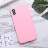 Fashion Soft Back Matte Color Cases for Iphone 7 6 6s 8Plus Pure Solid MATTE Silicon Case for IPhone Xs Max Xr X Cover Thickened