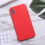 Fashion Soft Back Matte Color Cases for Iphone 7 6 6s 8Plus Pure Solid MATTE Silicon Case for IPhone Xs Max Xr X Cover Thickened