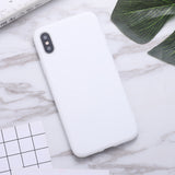 Fashion Soft Back Matte Color Cases for Iphone 7 6 6s 8Plus Pure Solid MATTE Silicon Case for IPhone Xs Max Xr X Cover Thickened