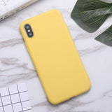 Fashion Soft Back Matte Color Cases for Iphone 7 6 6s 8Plus Pure Solid MATTE Silicon Case for IPhone Xs Max Xr X Cover Thickened