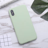 Fashion Soft Back Matte Color Cases for Iphone 7 6 6s 8Plus Pure Solid MATTE Silicon Case for IPhone Xs Max Xr X Cover Thickened
