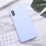 Fashion Soft Back Matte Color Cases for Iphone 7 6 6s 8Plus Pure Solid MATTE Silicon Case for IPhone Xs Max Xr X Cover Thickened