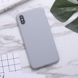 Fashion Soft Back Matte Color Cases for Iphone 7 6 6s 8Plus Pure Solid MATTE Silicon Case for IPhone Xs Max Xr X Cover Thickened
