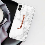 Letter Monogram A B C D white marble Soft TPU Phone Case For iphone 5S 5 SE 6 6s Plus 7 7Plus 8 8Plus XS Max XR