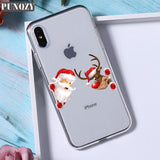 Christmas New Year gifts elk snow phone Case For iphon 11 PRO XR 6s 7 Plus 5s X XS MAX TPU Silicone Case for huawei P30 P20 Lite