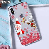 Christmas New Year gifts elk snow phone Case For iphon 11 PRO XR 6s 7 Plus 5s X XS MAX TPU Silicone Case for huawei P30 P20 Lite