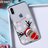 Christmas New Year gifts elk snow phone Case For iphon 11 PRO XR 6s 7 Plus 5s X XS MAX TPU Silicone Case for huawei P30 P20 Lite