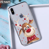 Christmas New Year gifts elk snow phone Case For iphon 11 PRO XR 6s 7 Plus 5s X XS MAX TPU Silicone Case for huawei P30 P20 Lite