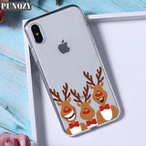 Christmas New Year gifts elk snow phone Case For iphon 11 PRO XR 6s 7 Plus 5s X XS MAX TPU Silicone Case for huawei P30 P20 Lite