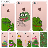 YIMAOC cute Pepe Funny Frog Soft Silicone Phone Shell Case for iPhone XR X XS 11 Pro Max 5 5S SE 6 6S 7 8 Plus 10 TPU Cover