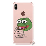 YIMAOC cute Pepe Funny Frog Soft Silicone Phone Shell Case for iPhone XR X XS 11 Pro Max 5 5S SE 6 6S 7 8 Plus 10 TPU Cover