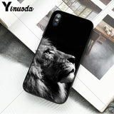 11pro MAX Animals The lion Smart Cover Black Soft Shell Phone Case for iPhone X XS MAX 6 6S 7 7plus 8 8Plus 5 5S XR
