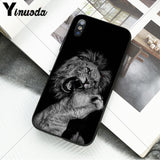 11pro MAX Animals The lion Smart Cover Black Soft Shell Phone Case for iPhone X XS MAX 6 6S 7 7plus 8 8Plus 5 5S XR