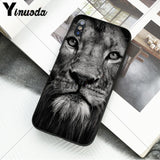 11pro MAX Animals The lion Smart Cover Black Soft Shell Phone Case for iPhone X XS MAX 6 6S 7 7plus 8 8Plus 5 5S XR