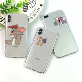 Funny Cartoon Phone Case For iPhone X XS Max XR Cute Mouse Cover for iphone 8 7 6 6S Plus 5 5S SE Soft Silicone Transparent Case