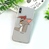 Funny Cartoon Phone Case For iPhone X XS Max XR Cute Mouse Cover for iphone 8 7 6 6S Plus 5 5S SE Soft Silicone Transparent Case